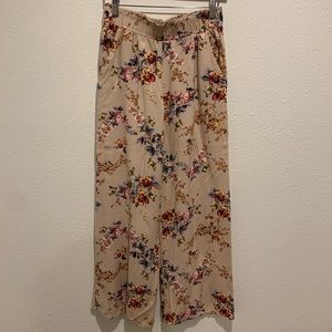 Joe B Cream Floral Wide-Leg Pants